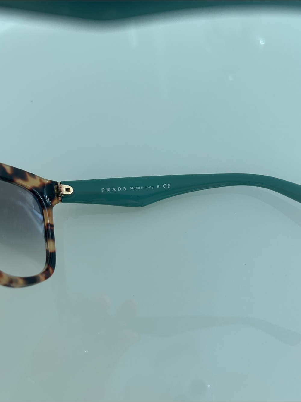 Prada Tortoiseshell Square Sunglasses with Gradient Blue Lenses PR 24QS - Picture 9 of 10